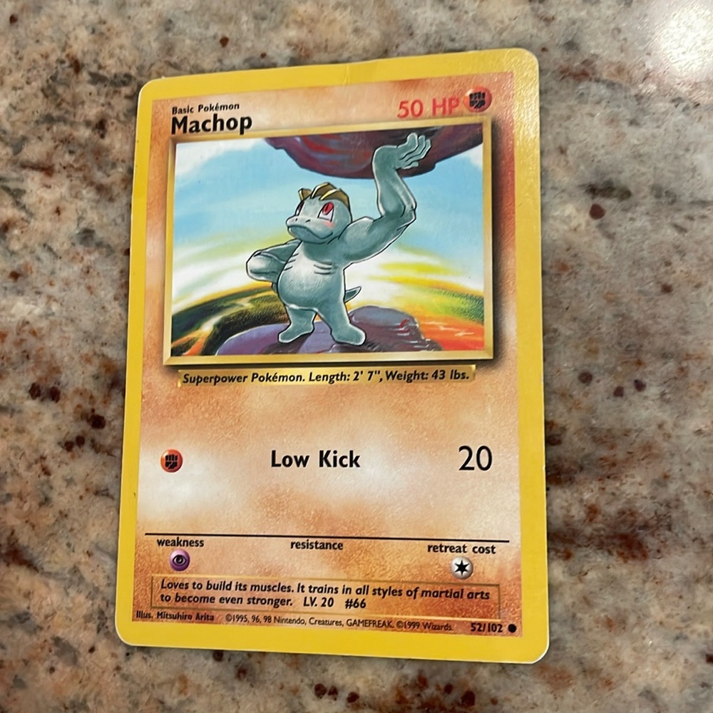 1999 Very rare Machop 1995,96,98 Original Pokemon Card